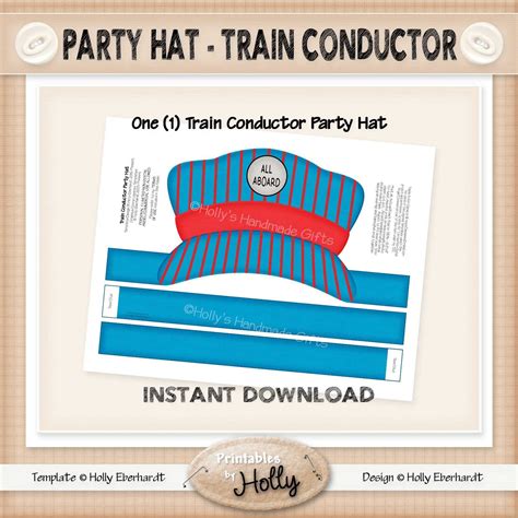 Train Conductor Hat Template Printable